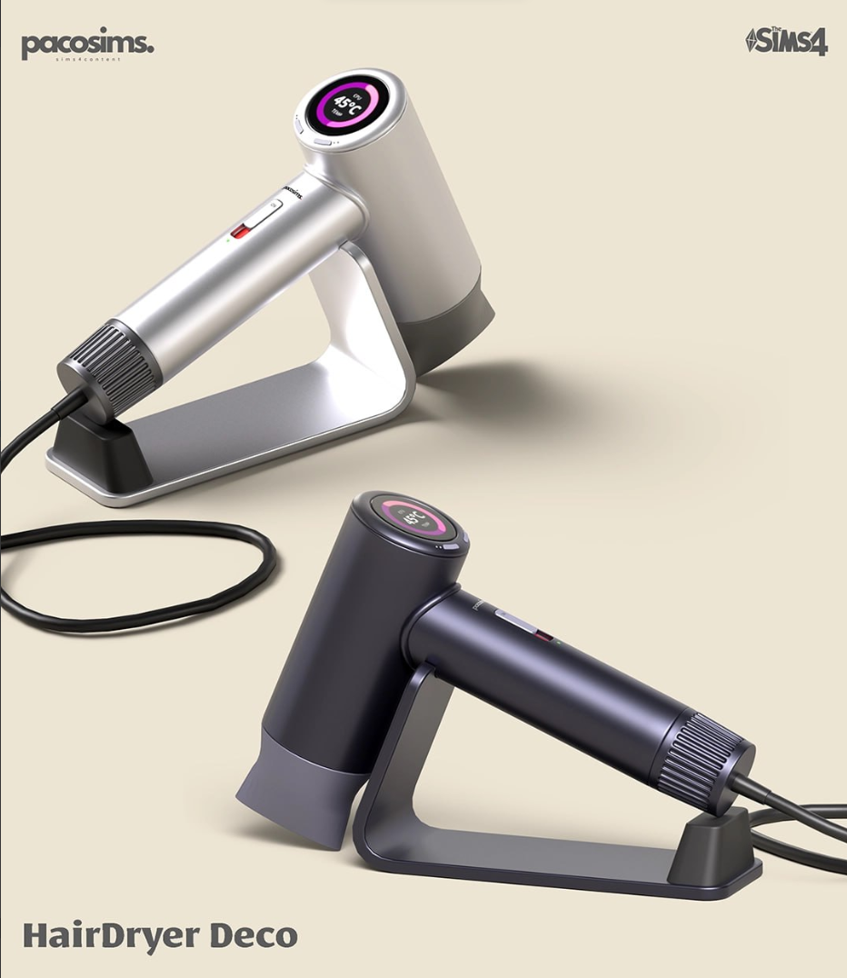 Pacosims - Hair Dryer Deco для Симс 4. Скачать мод