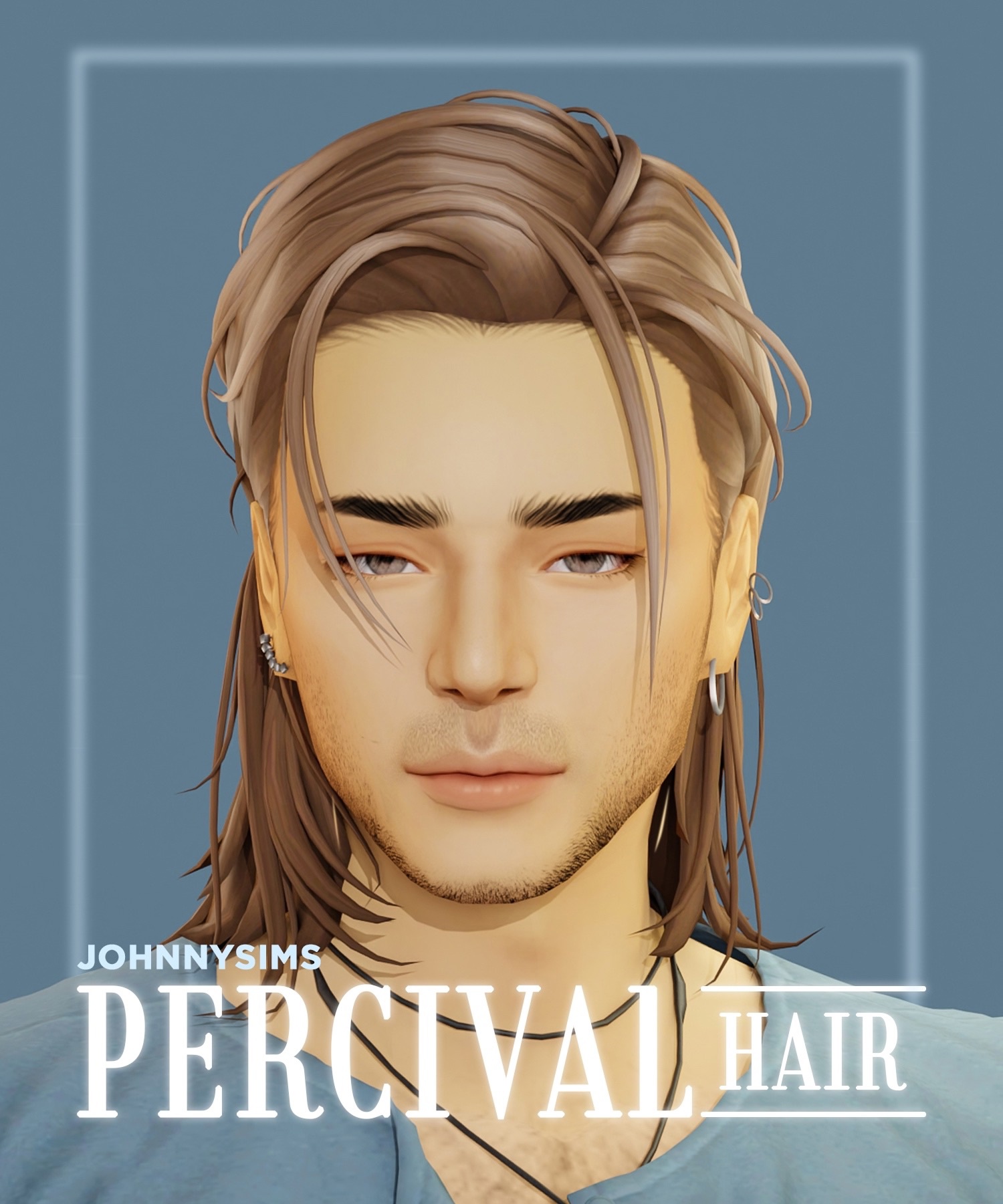 Percival Hair  JohnnySims для Симс 4. Скачать мод