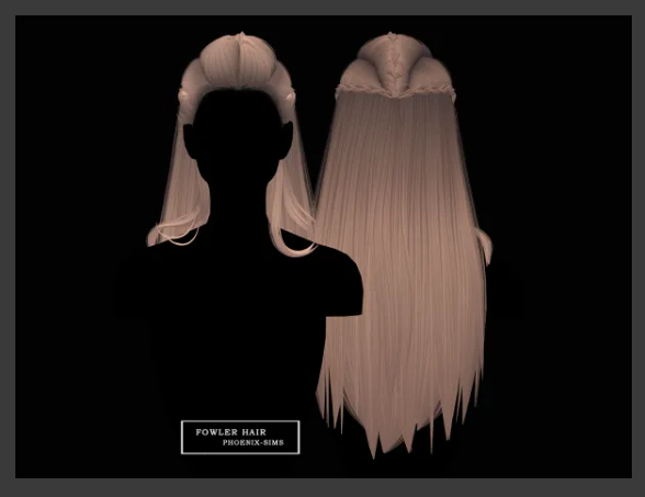 phoenixsims4  Fowler Hair для Симс 4. Скачать мод