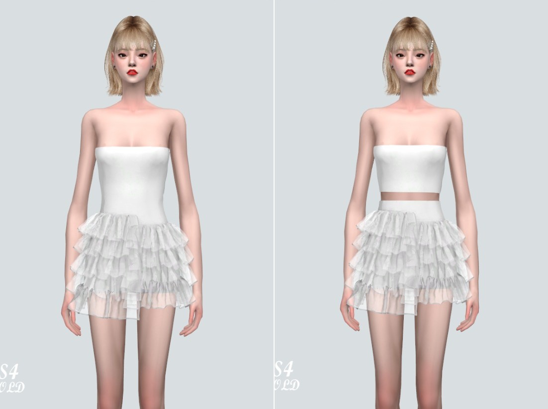 Платье в двух стилях - Mini Dress & Mini Dress Two Piece для Симс 4. Скачать мод