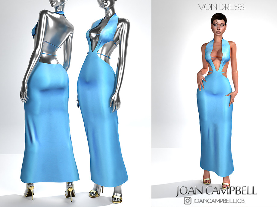 🩵Платье - VON DRESS🩵 для Симс 4. Скачать мод