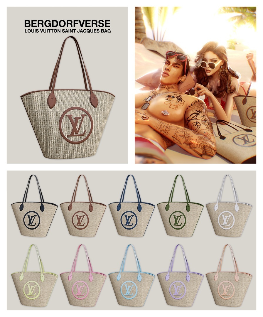 Пляжная сумка - Louis Vuitton Saint Jacques Bag для Симс 4. Скачать мод