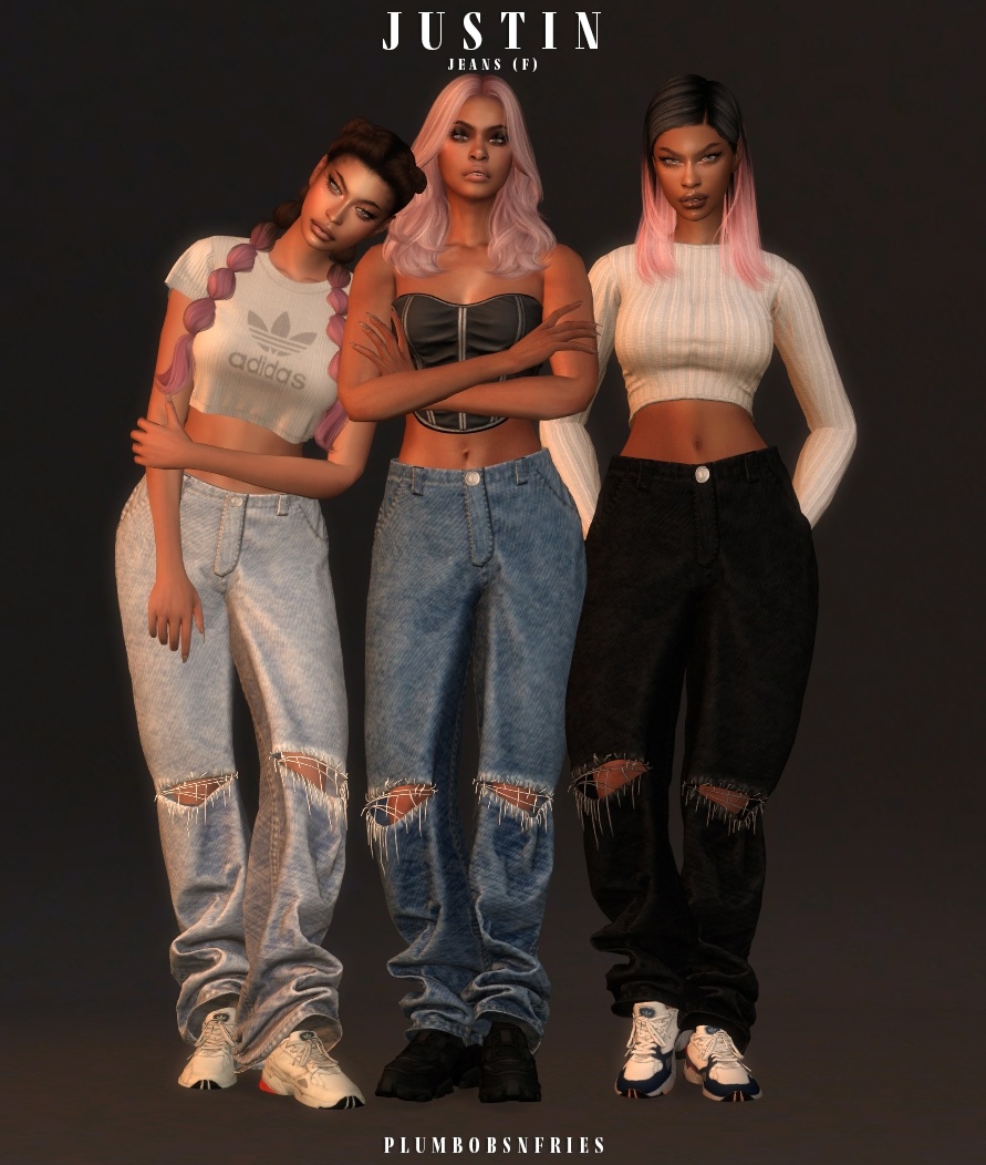plumbobsnfries - JUSTIN | jeans (f) для Симс 4. Скачать мод