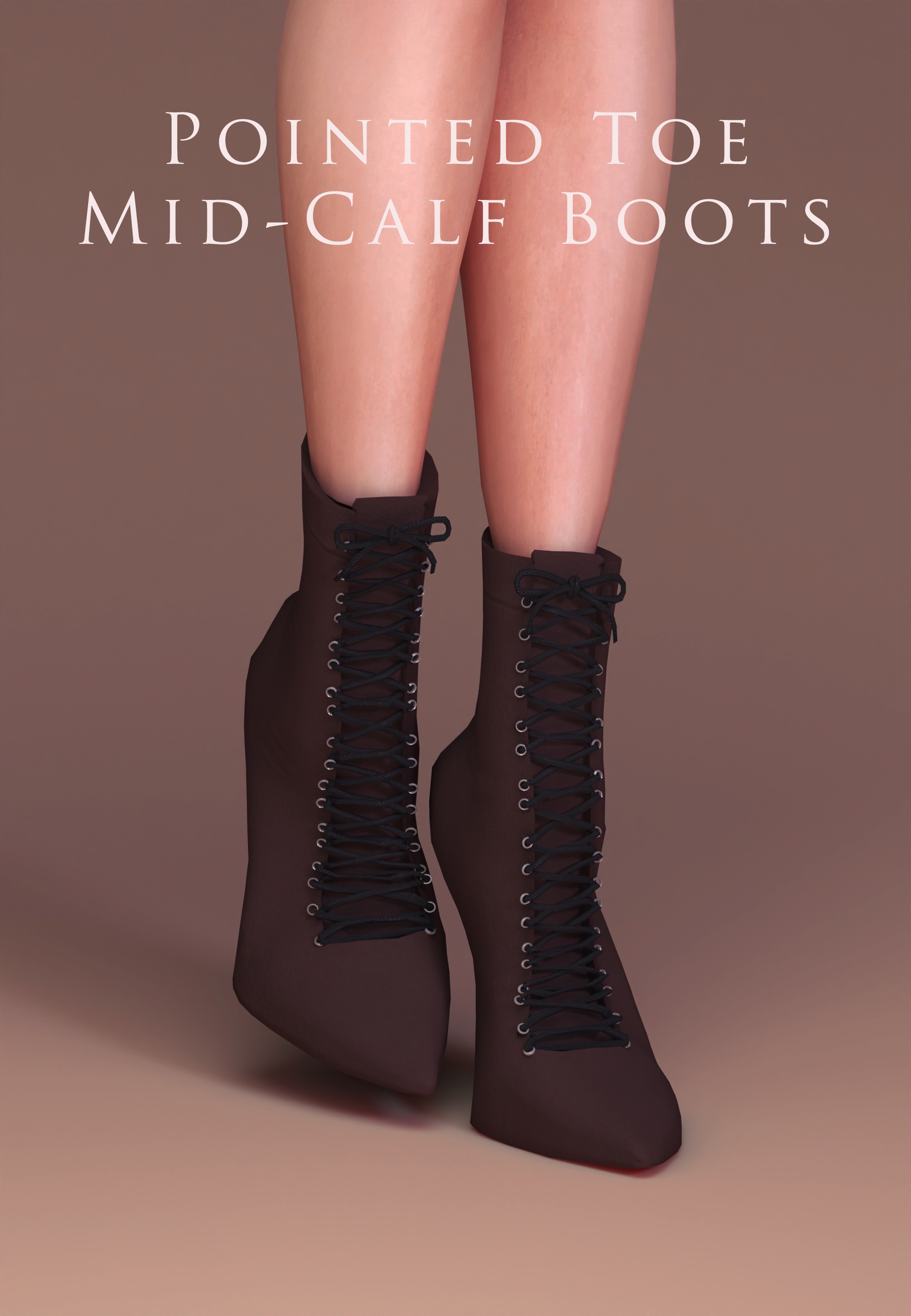 Pointed Toe Mid-Calf Boots для Симс 4. Скачать мод