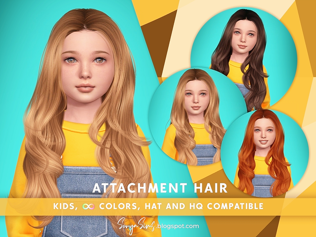 Прическа для девочек - Hair Attachment Child для Симс 4. Скачать мод
