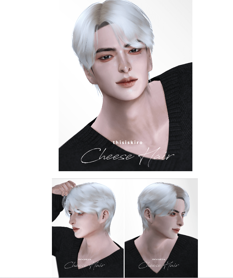 Прическа  мужская Cheese Hair  для Симс 4. Скачать мод
