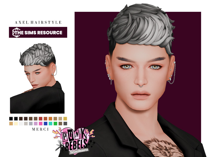 Punk Rebels – Axel Hairstyle  для Симс 4. Скачать мод