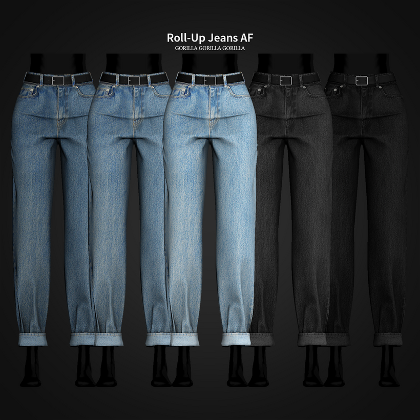 Roll-Up Jeans AF для Симс 4. Скачать мод