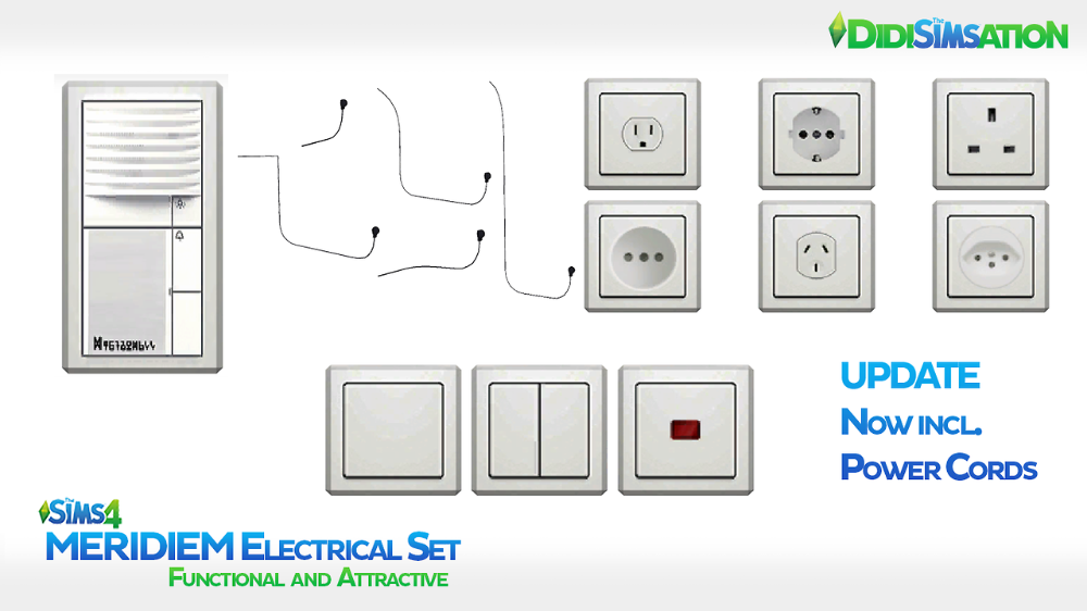 Розетки и выключатели MERIDIEM Electrical🔌 для Симс 4. Скачать мод