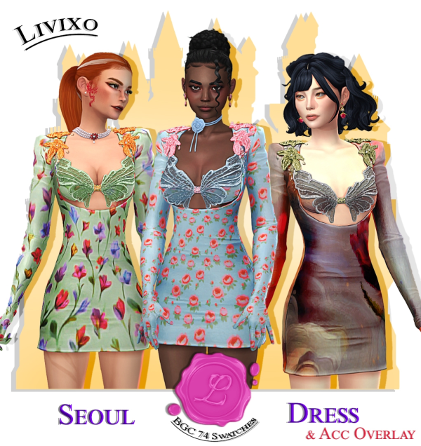 SEOUL DRESS By Livixo для Симс 4. Скачать мод