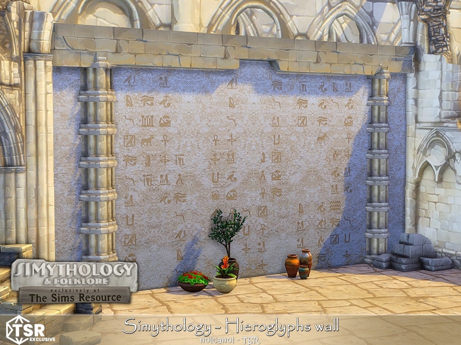 Simythology Hieroglyphs wall by nolcanol для Симс 4. Скачать мод