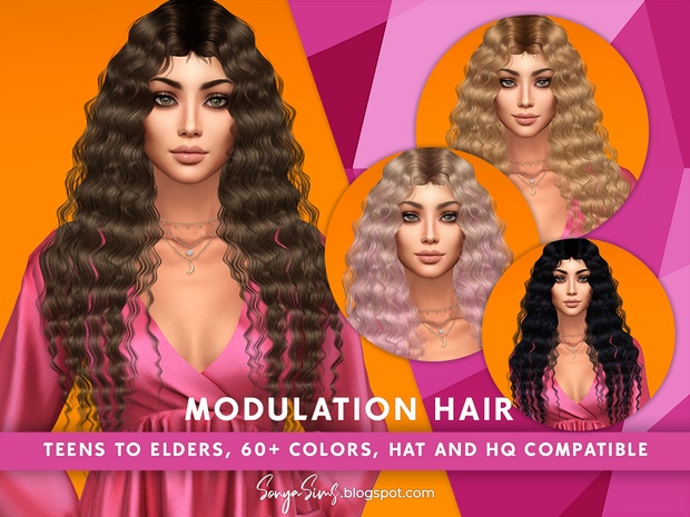 SONYASIMS - MODULATION HAIR для Симс 4. Скачать мод