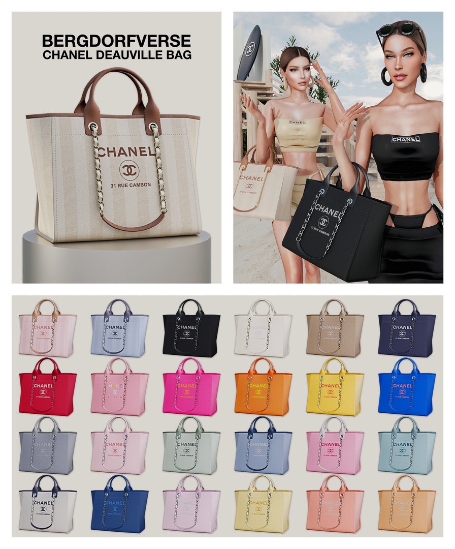 Сумка - Chanel Deauville Bag для Симс 4. Скачать мод