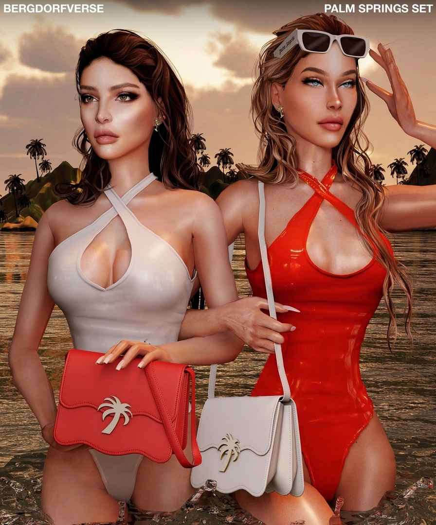 Сумка и очки - Palm springs set для Симс 4. Скачать мод