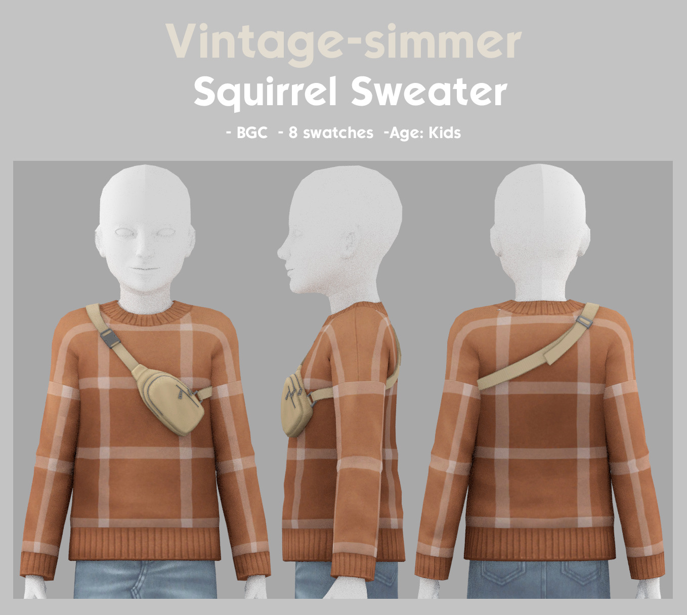 Свитер - Squirrel Sweater (child) для Симс 4. Скачать мод