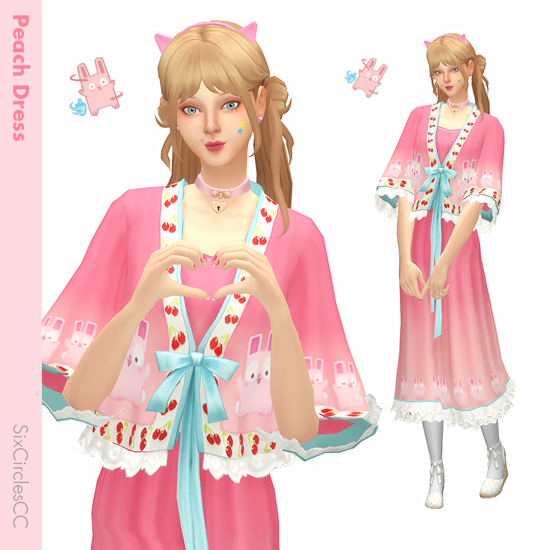 Sweet Dress - Peach для Симс 4. Скачать мод