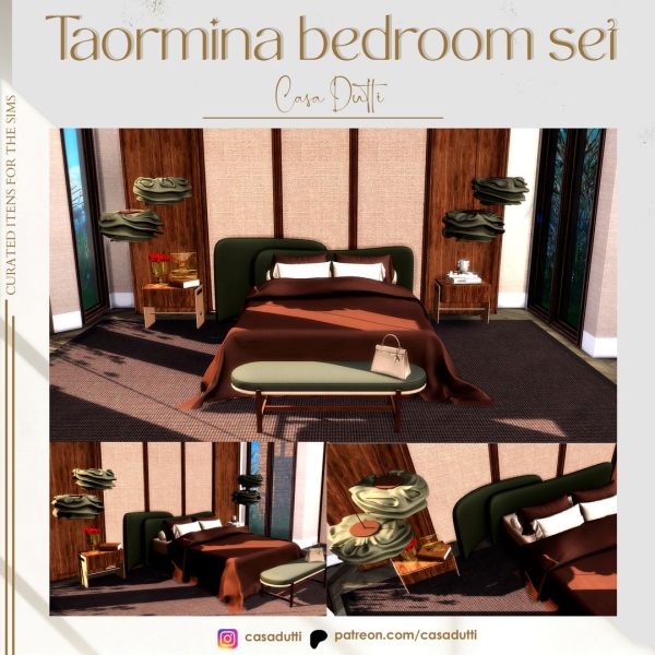 Taormina Bedroom set для Симс 4. Скачать мод
