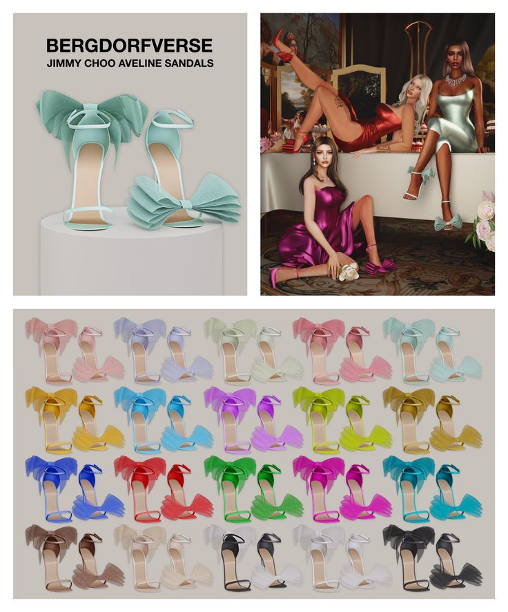 ✨Туфли - Bergdorf Jimmy Choo Aveline Sandals для Симс 4. Скачать мод
