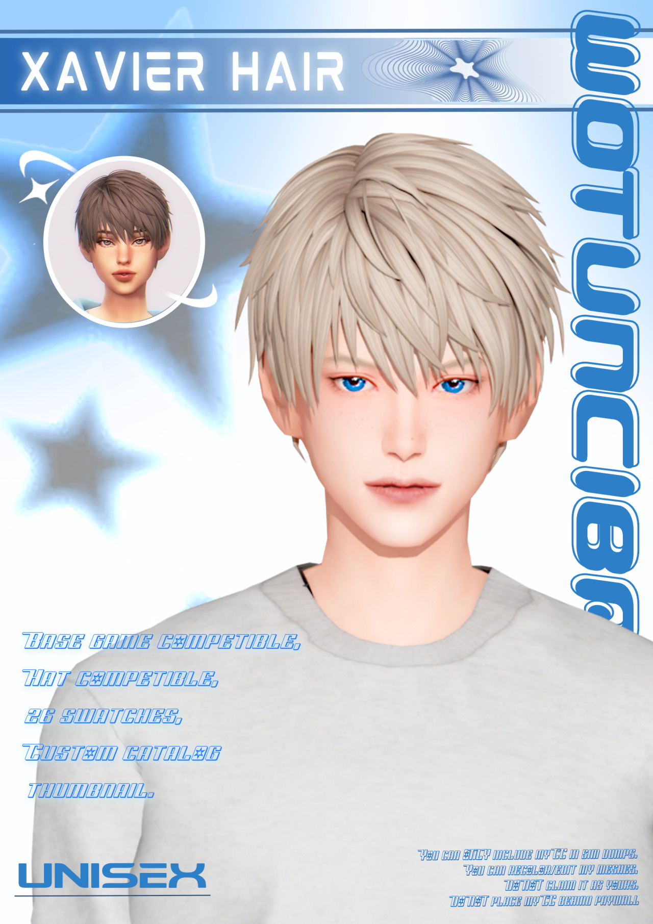Xavier Hair [wotunciba]   для Симс 4. Скачать мод