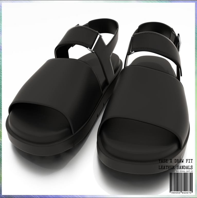 YASE X DRAW FIT Leather Sandals by Miro для Симс 4. Скачать мод