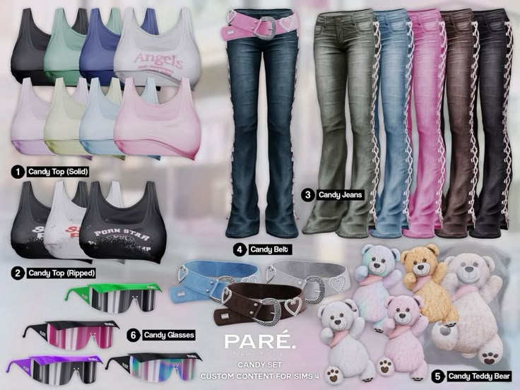 Женская одежда. Pare - Candy Set для Симс 4. Скачать мод