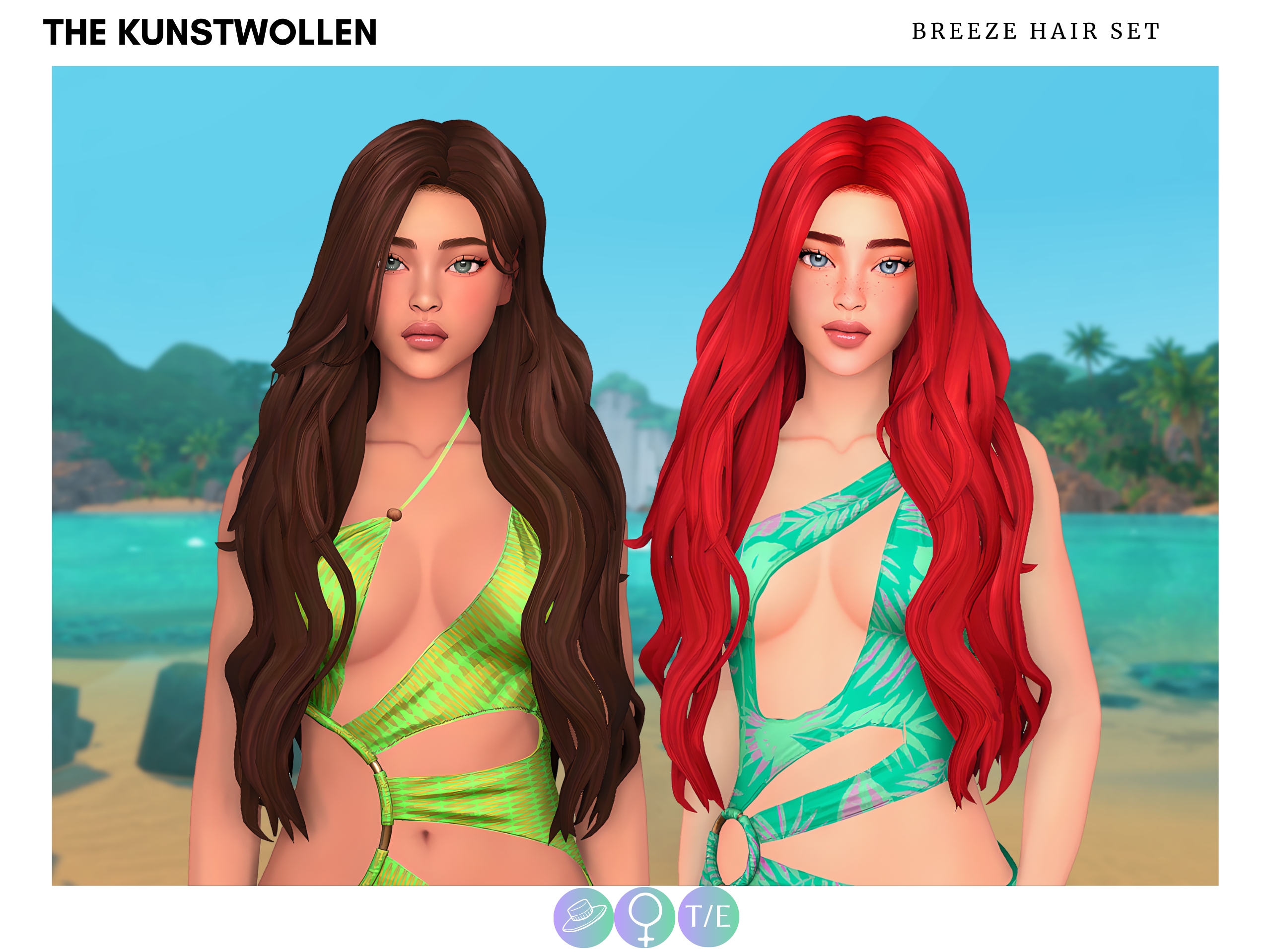 Женская прическа - Breeze hair set для Симс 4. Скачать мод
