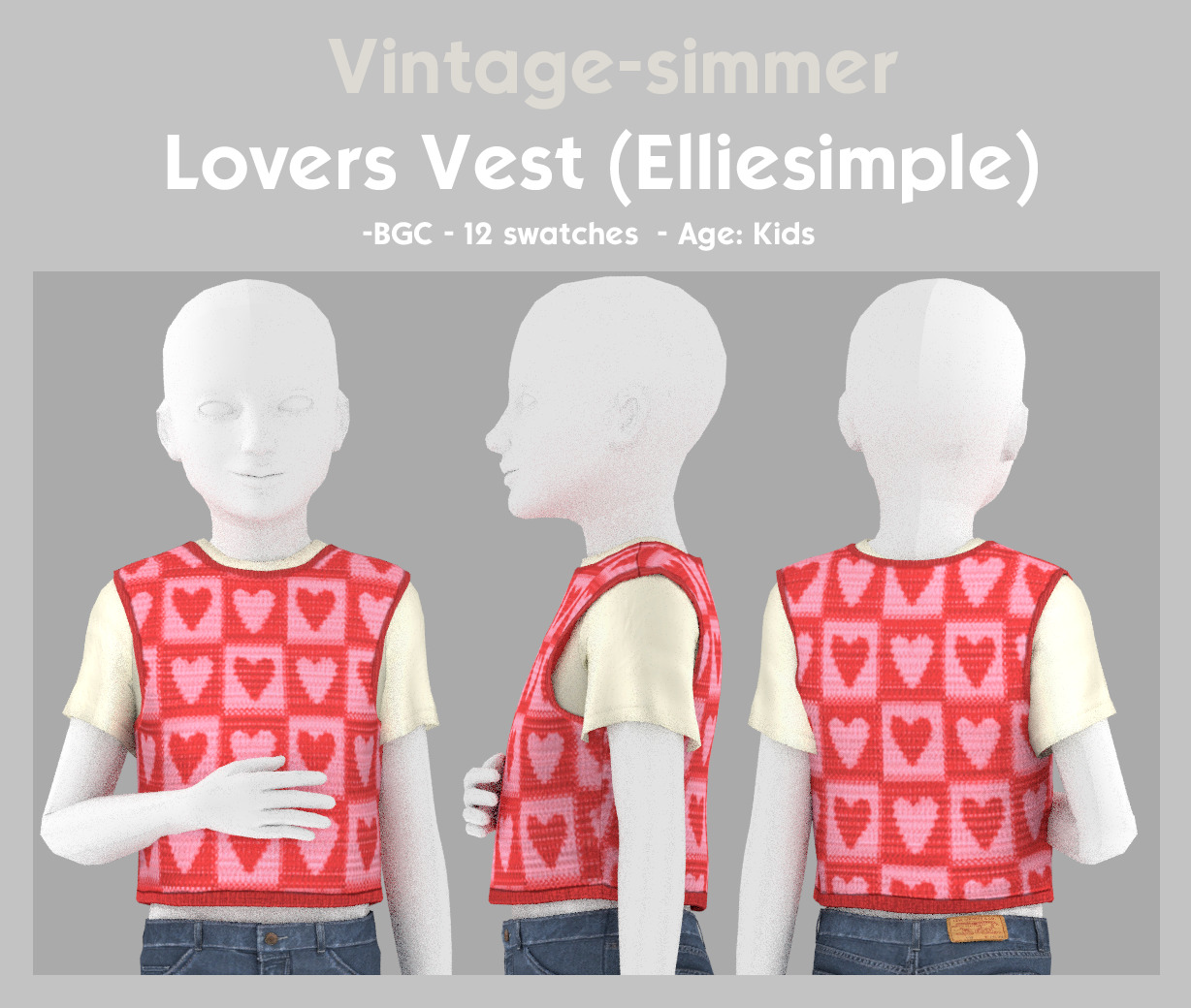 ❣️Жилет с футболкой - Lovers Vest for Child для Симс 4. Скачать мод