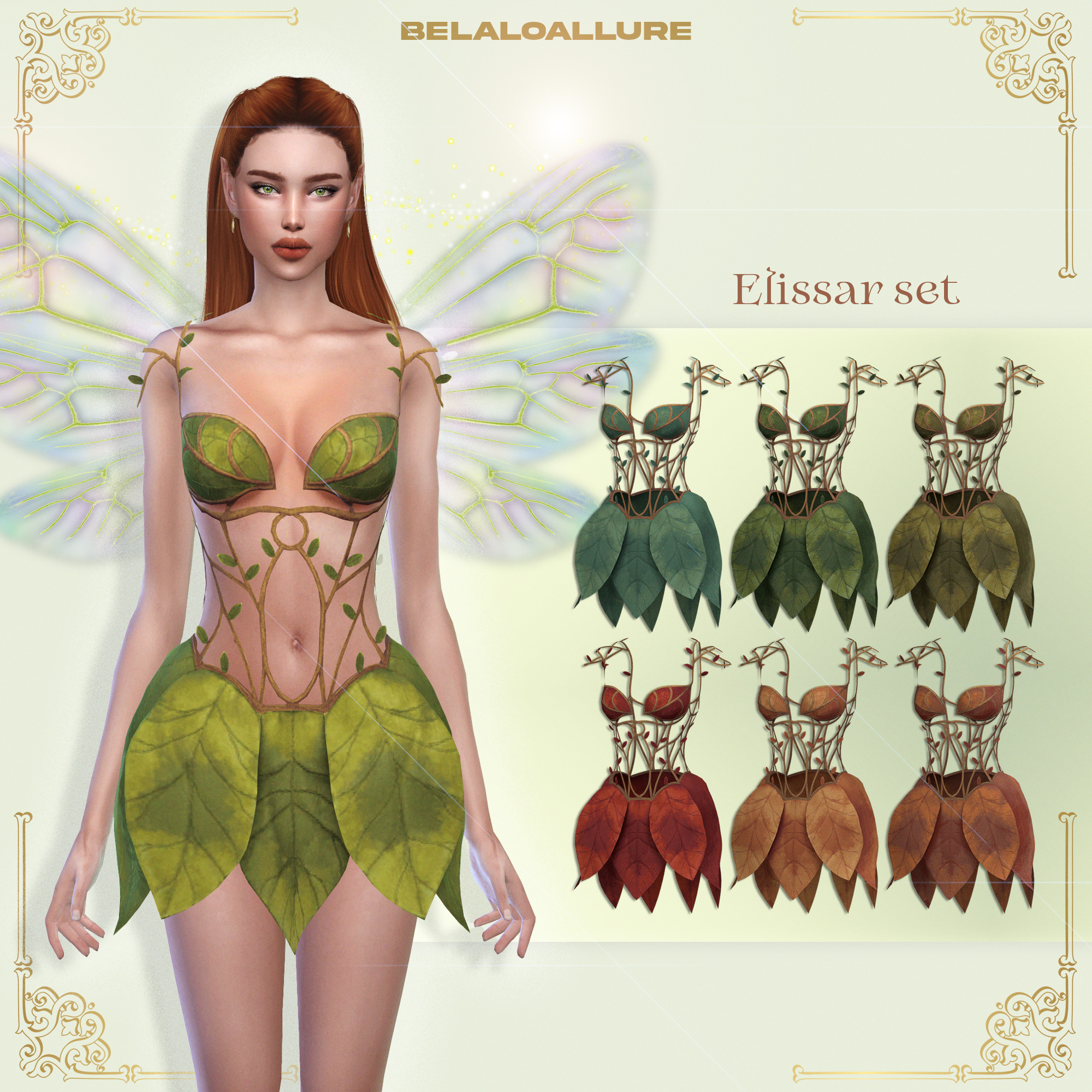 🧚‍♀️Костюм феи - Elissar Fairy Set для Симс 4. Скачать мод