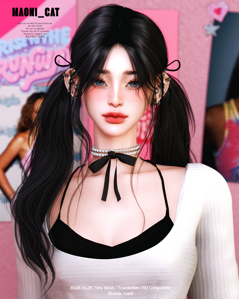 25-03 HAIR No.39 для Симс 4. Скачать мод