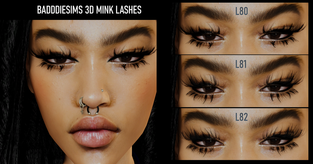 3D MINK LASHES L80 L81 L82 для Симс 4. Скачать мод