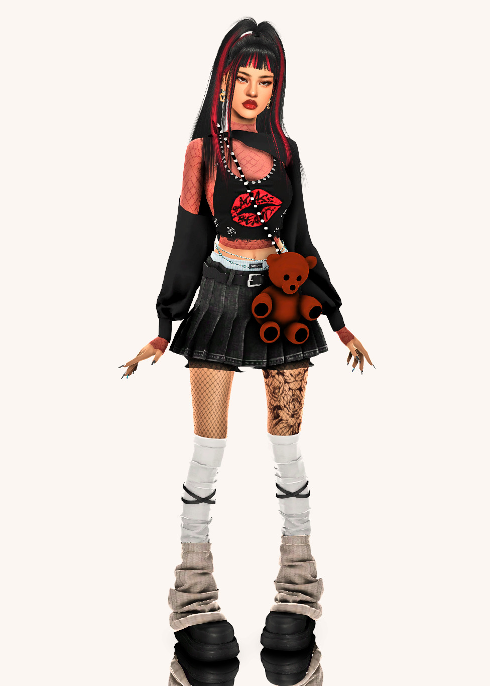A mix between punk, grunge and some Bratz looks inspo для Симс 4. Скачать мод