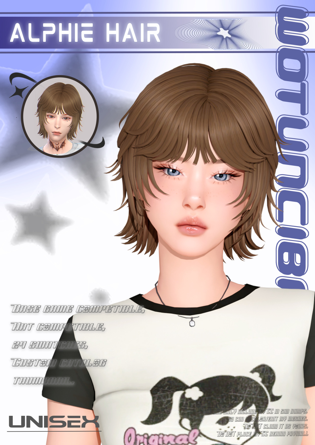 Alphie Hair [wotunciba]   для Симс 4. Скачать мод