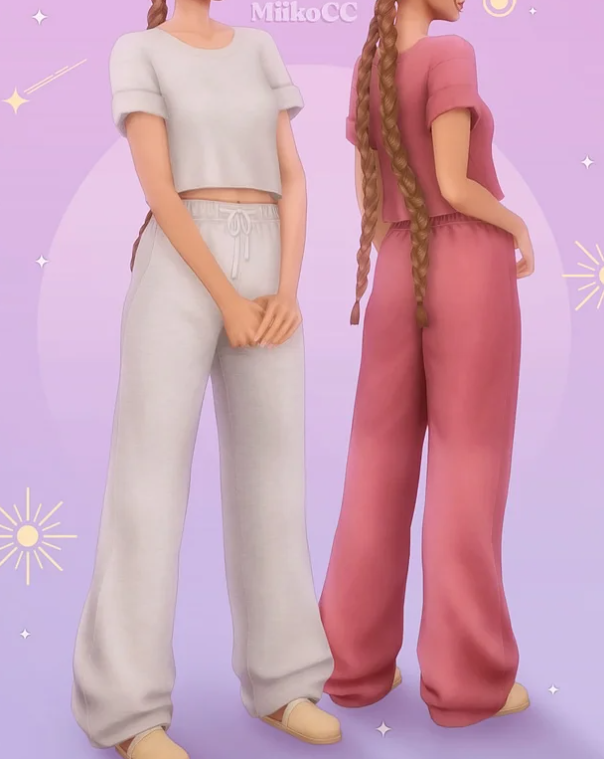 Baggy Clothing Set  Miiko для Симс 4. Скачать мод