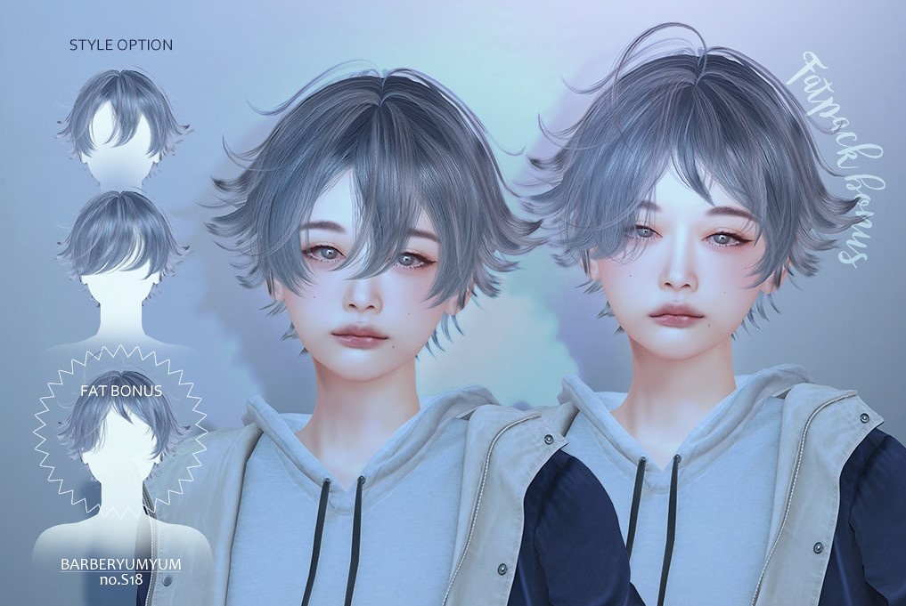 Barberyumyum - S18 Hair Style V1 и V2 для Симс 4. Скачать мод