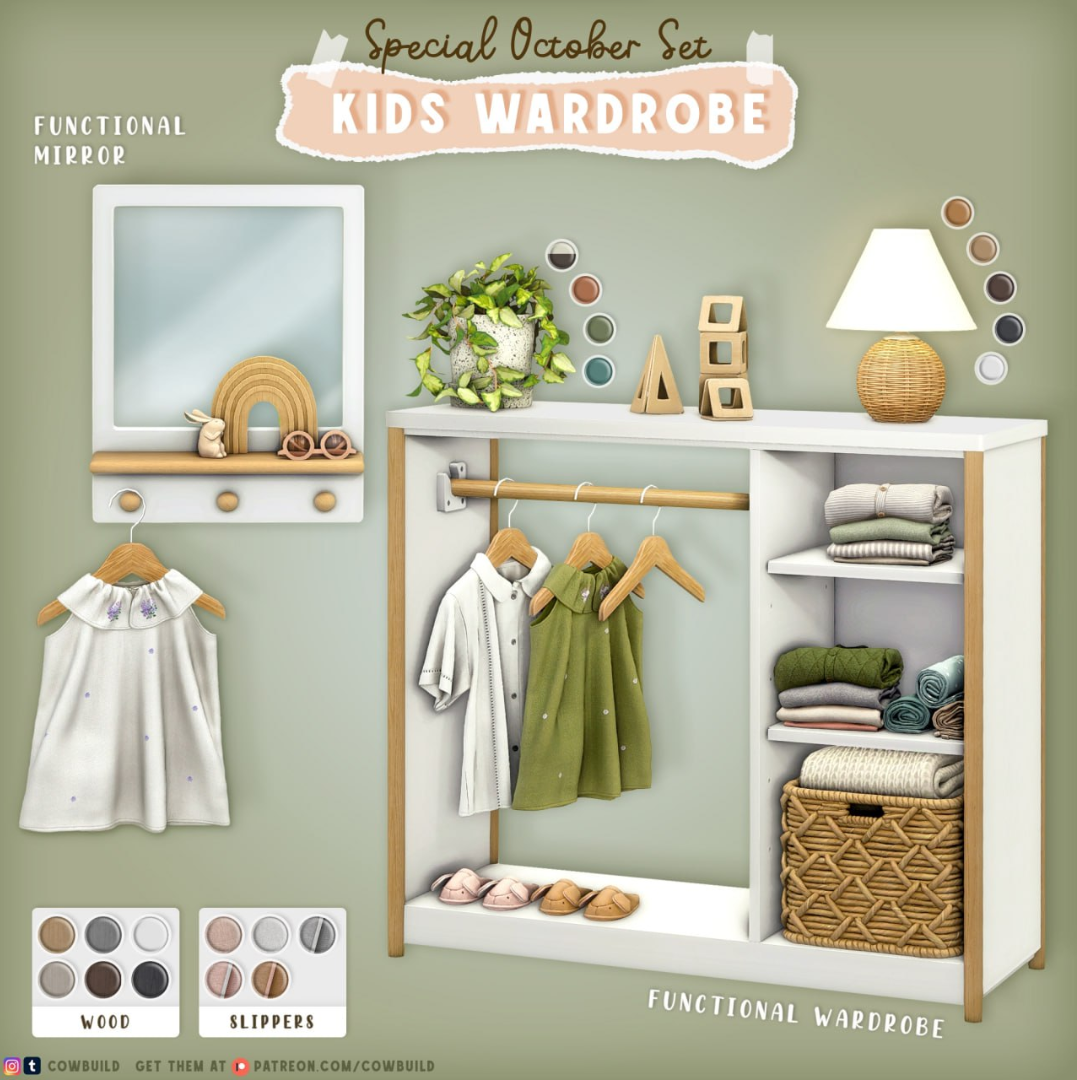 Cowbuild - Special October Kids Wardrobe для Симс 4. Скачать мод