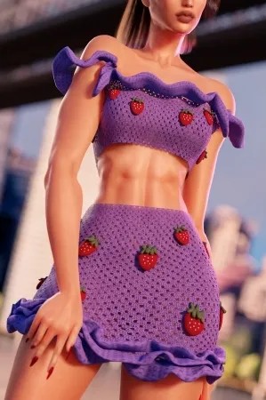 Crohet Strawberry Set для Симс 4. Скачать мод