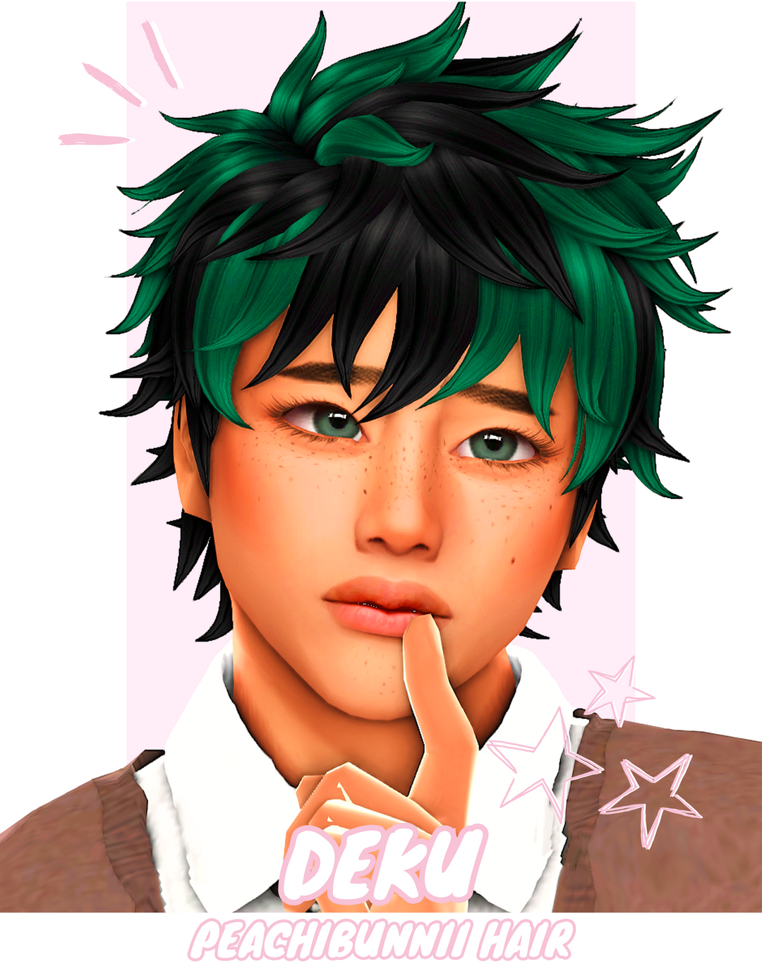 *ੈ✩‧₊˚༺ Deku Hair ༻*ੈ✩‧₊˚ для Симс 4. Скачать мод