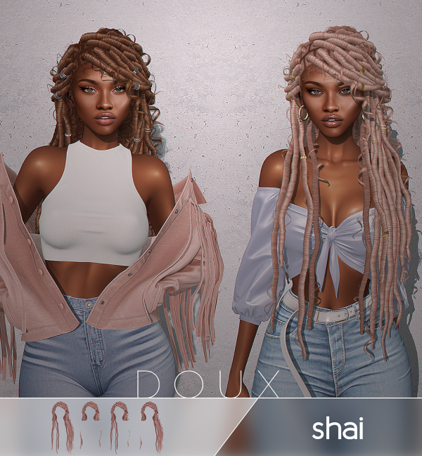 ✂Doux - Shai Hairstyle для Симс 4. Скачать мод