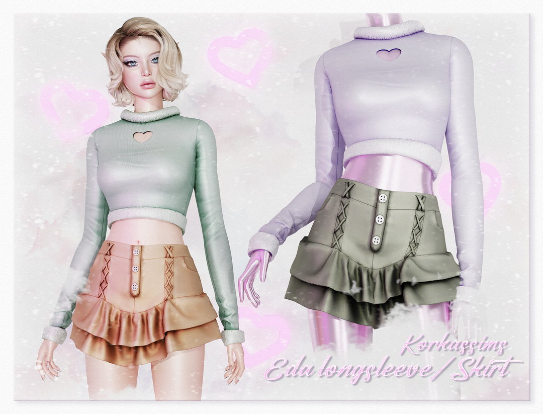 EDA LONGSLEEVE/SKIRT для Симс 4. Скачать мод