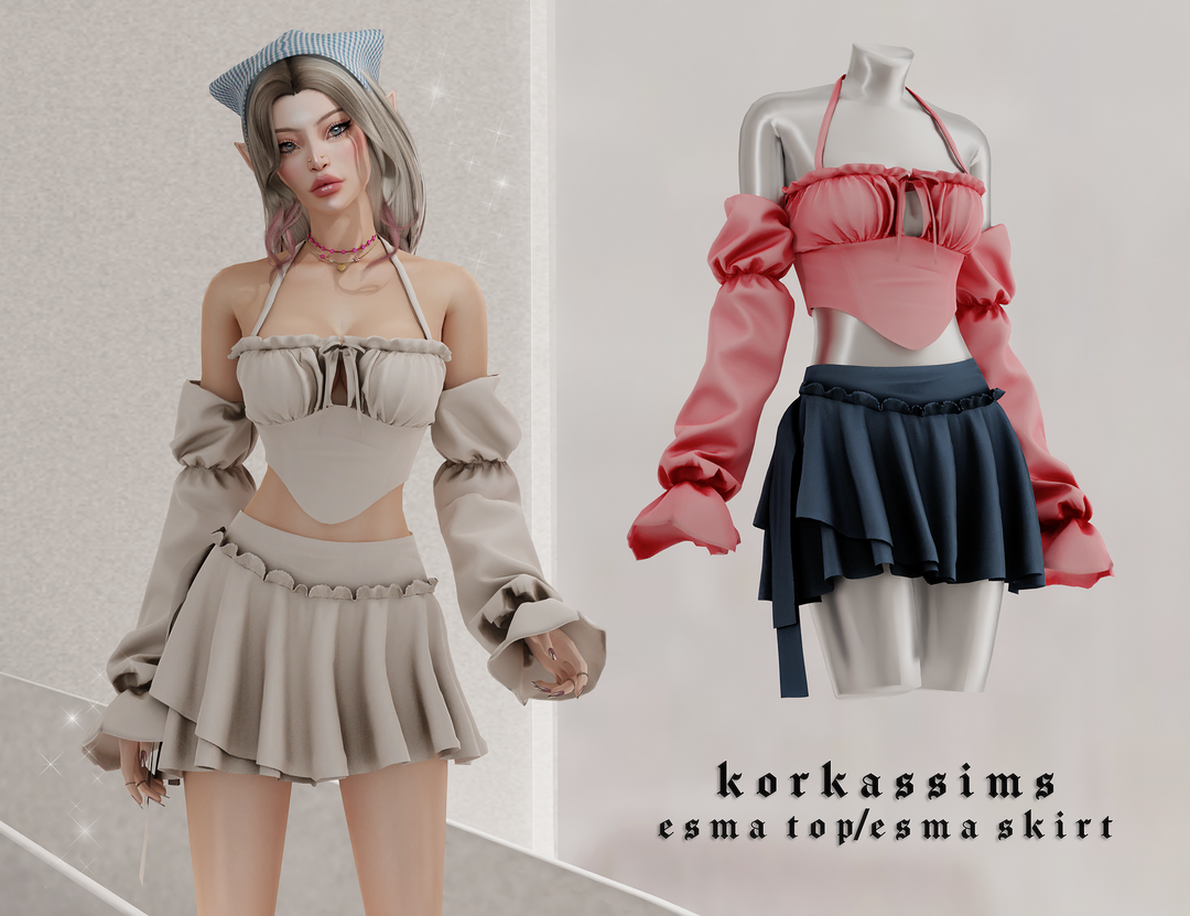 ESMA TOP/SKIRT для Симс 4. Скачать мод