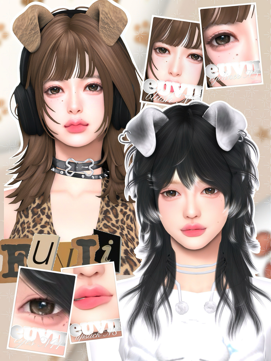 [euvii] pawsy makeup pack для Симс 4. Скачать мод