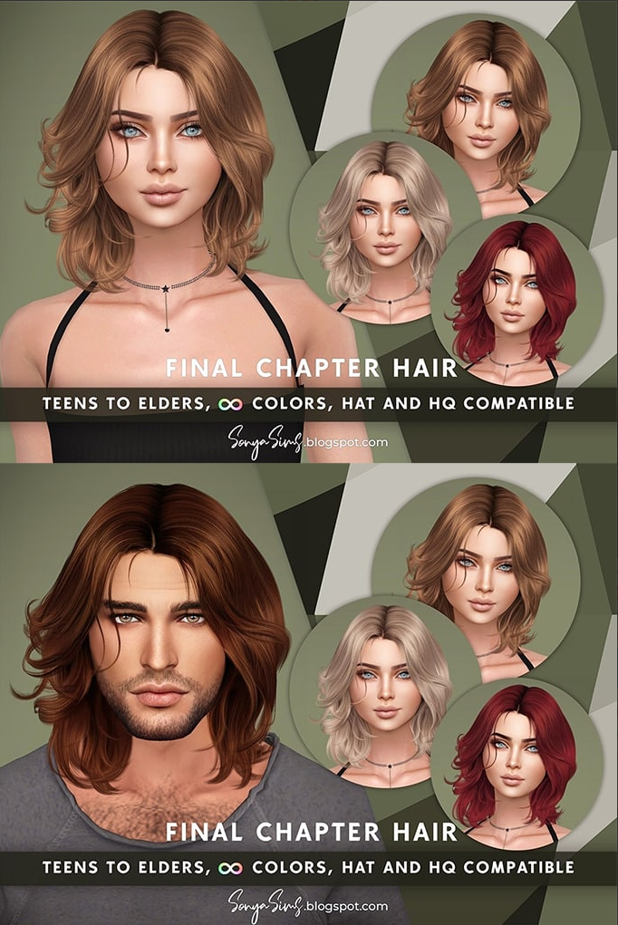 Final Chapter hair by sonyasims для Симс 4. Скачать мод