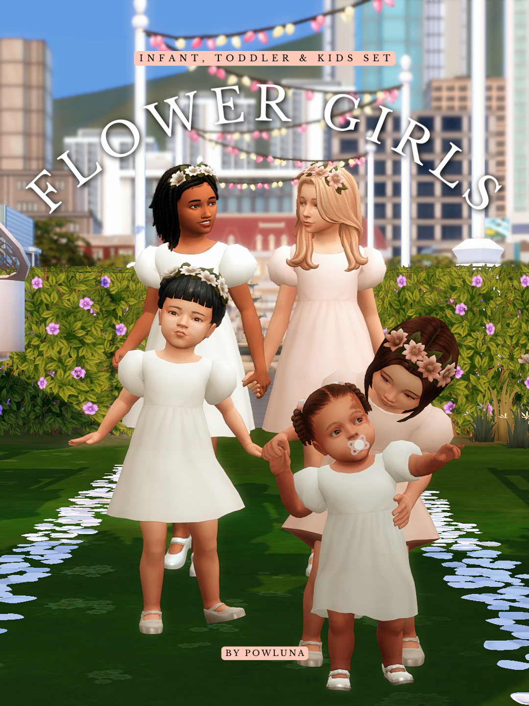 FLOWER GIRLS by PowLuna для Симс 4. Скачать мод