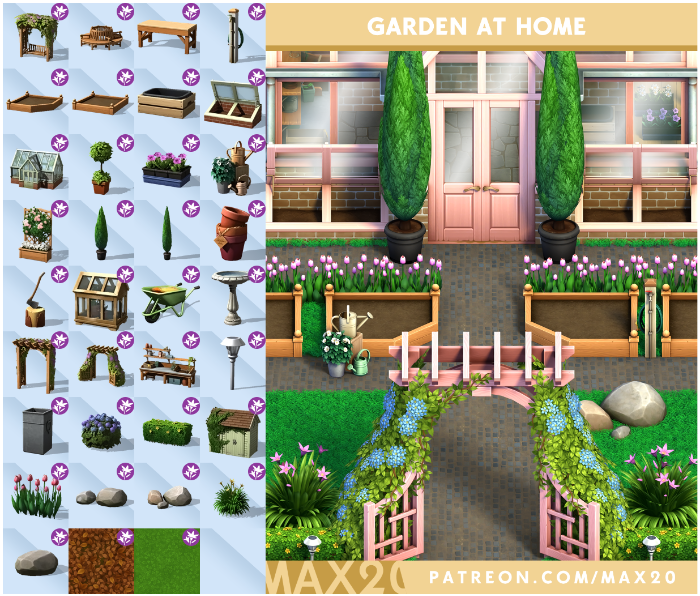 ☘ GARDEN AT HOME PACK ☘ для Симс 4. Скачать мод