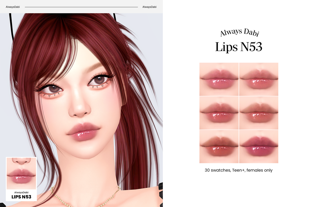 💄Губная помада - Lips N53 для Симс 4. Скачать мод