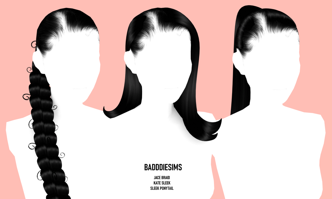 HAIR COLLECTION - JACE BRAID KATE SLEEK SLEEK PONYTAIL для Симс 4. Скачать мод