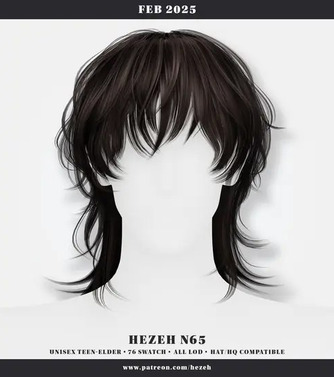 Hezeh - Hair No.65 для Симс 4. Скачать мод