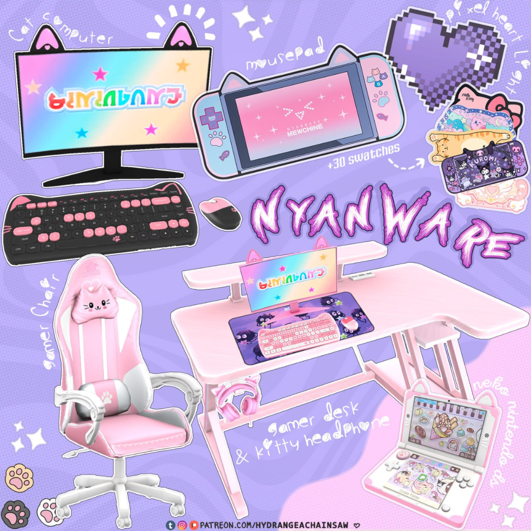 Hydrangeachainsaw - !TS4! Nyanware для Симс 4. Скачать мод