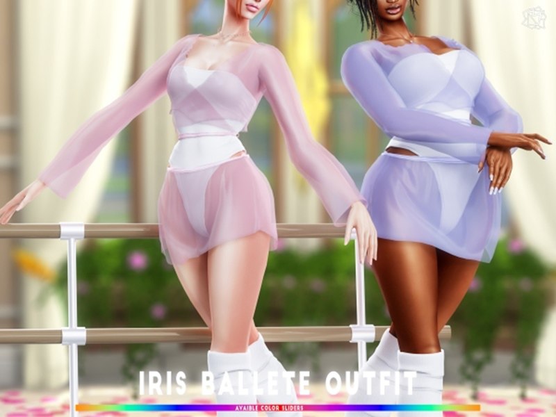 Iris Ballet outfit от brsims для Симс 4. Скачать мод