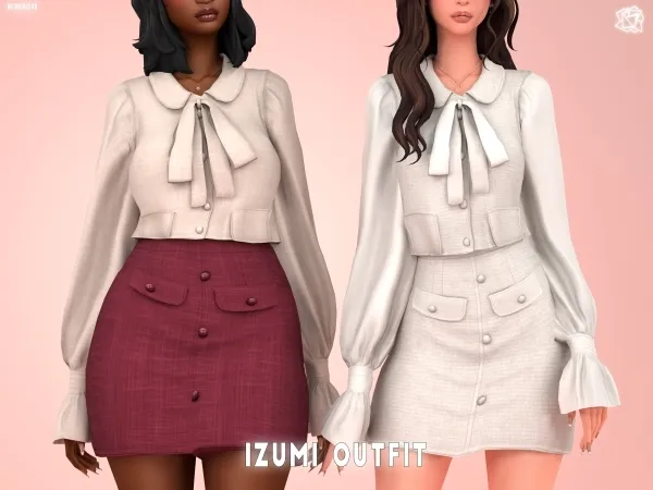 Izumi Outfit для Симс 4. Скачать мод